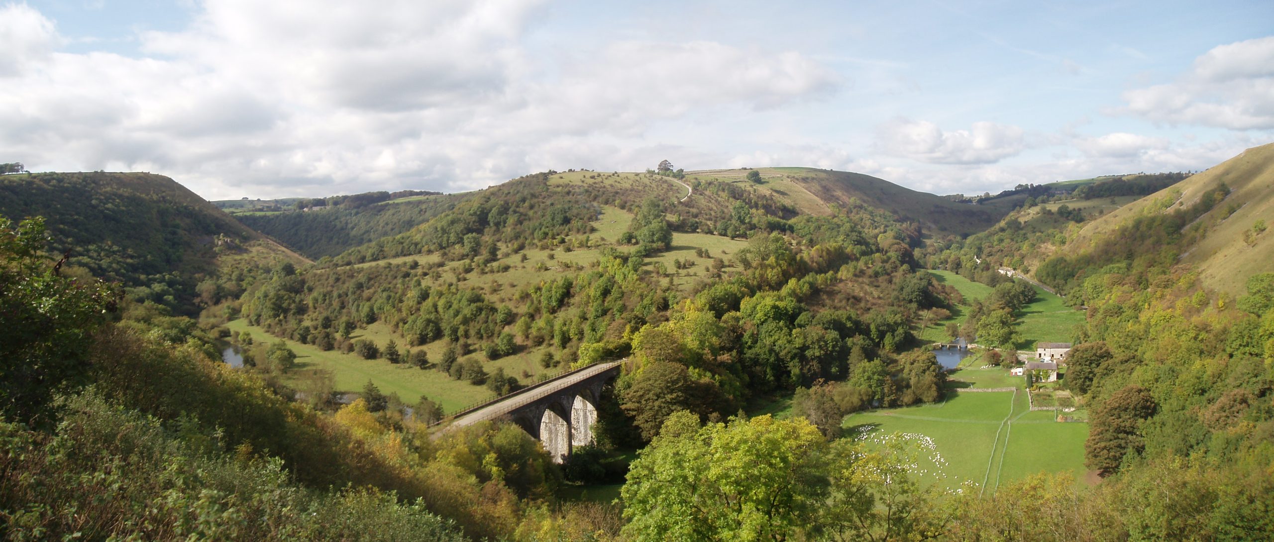 Monsal Dale and its railway viaduct in the Peak District