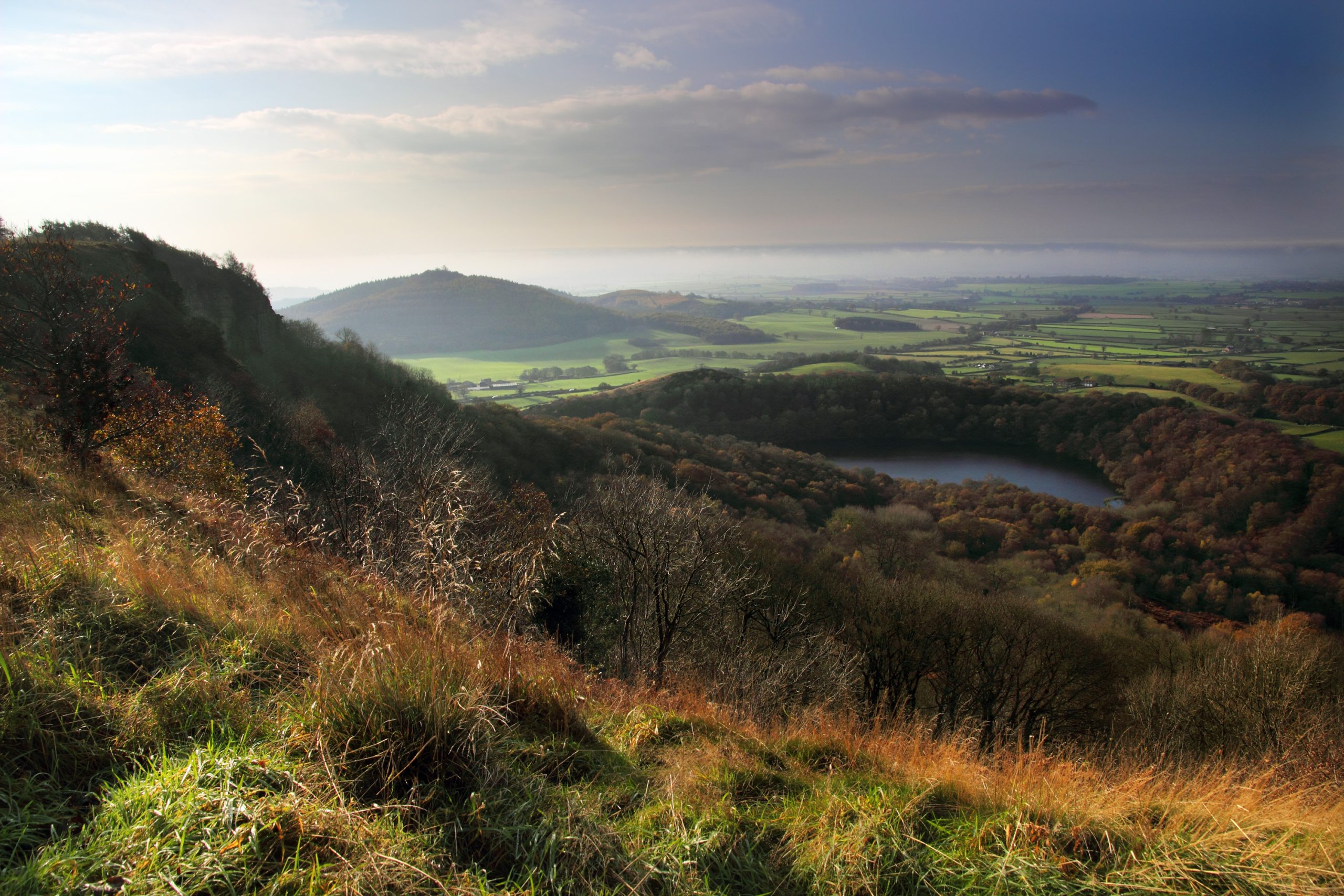 View from Sutton Bank across the countryside below the North York Moors