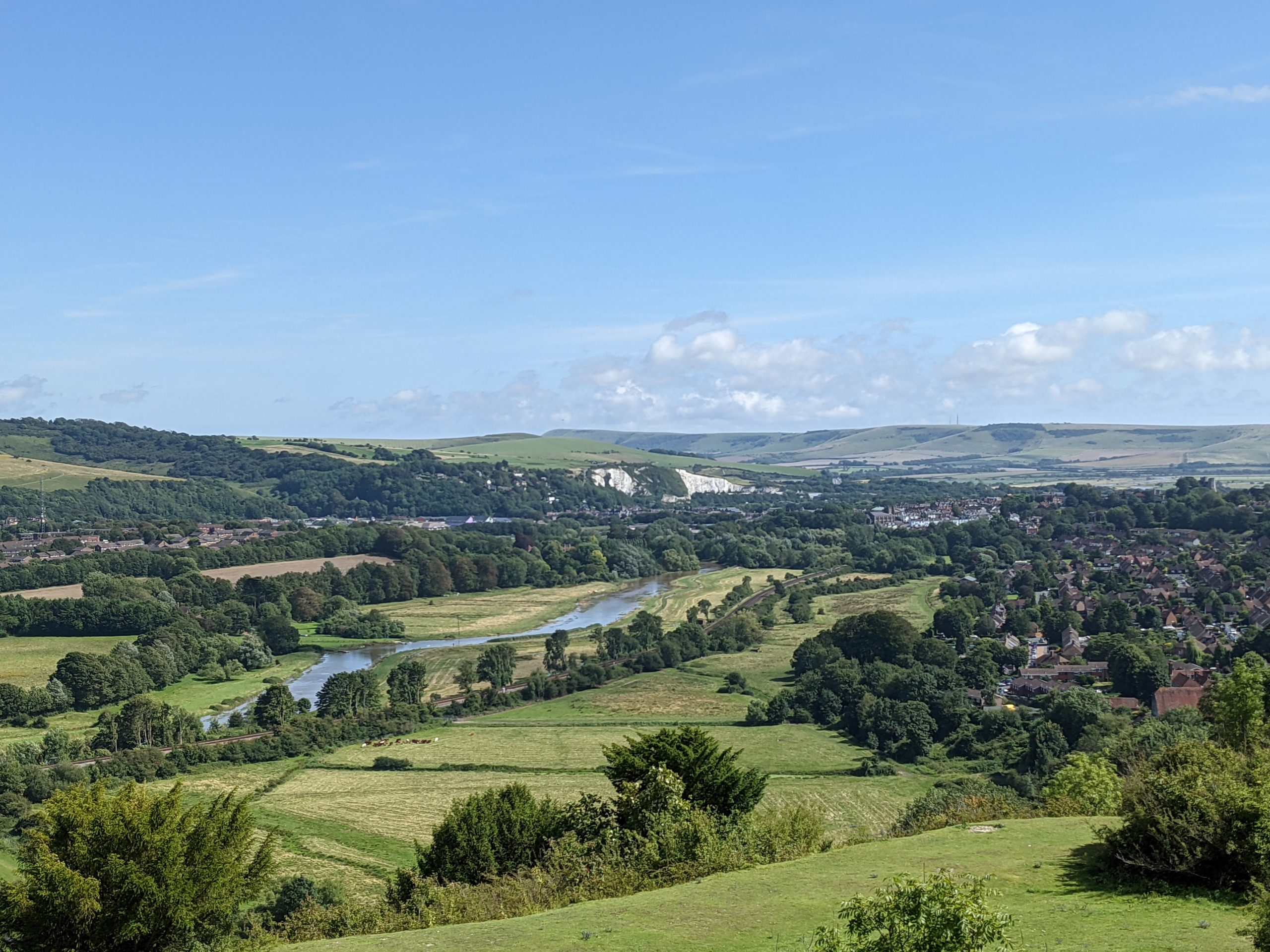 Rolling South Downs hills viewed from Lewes in East Sussex